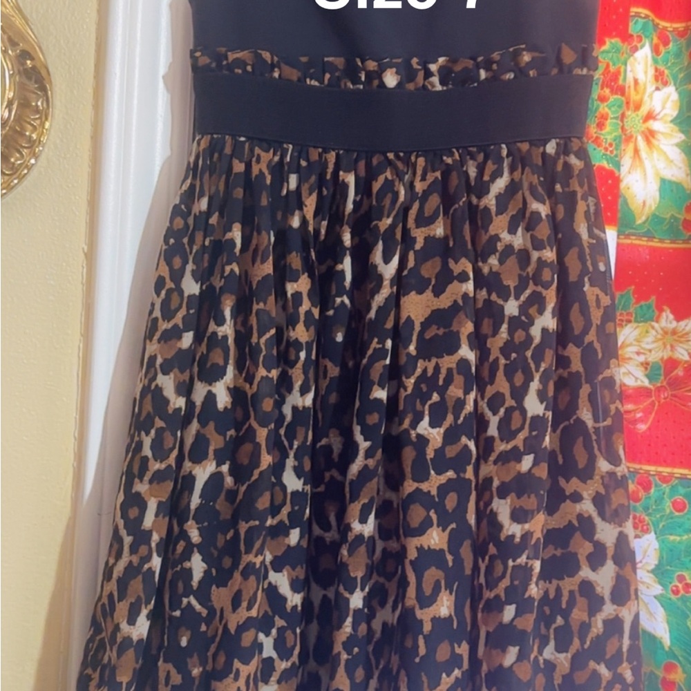 Leopard Print Strapless Dress